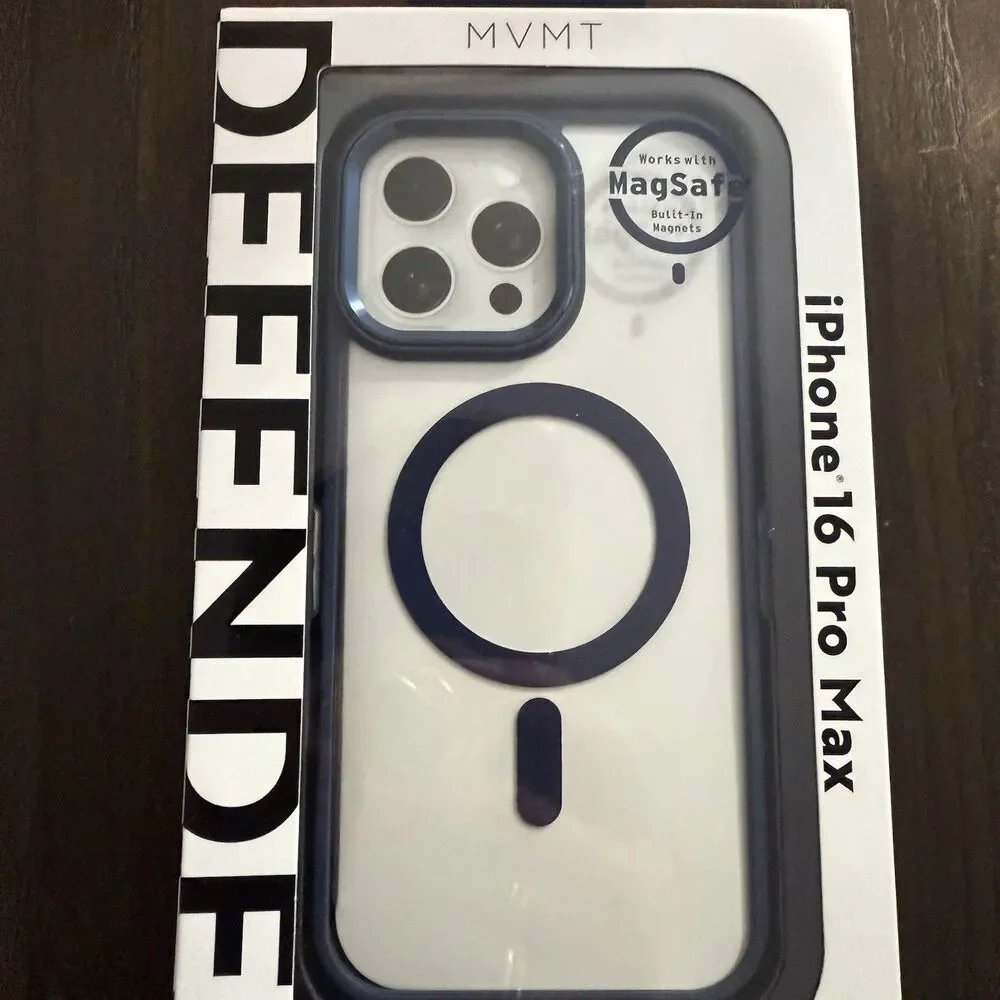 MVMT iPhone 16 Pro Max Defender Magnetic Case With MagSafe Navy Blue Clear New